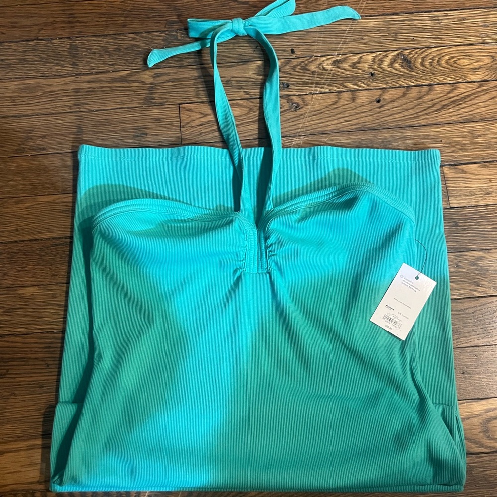 Nine West Teal Ribbed Cotton Dress - Picture 2 of 4